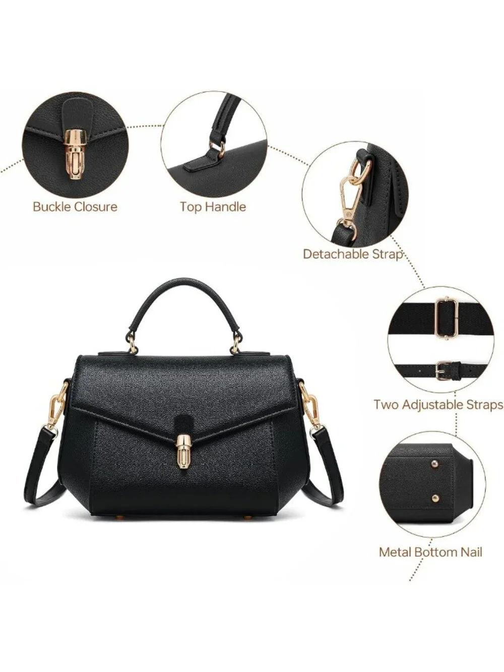 Trendy Vegan Leather Crossbody Bag for Women | Adjustable Strap Handbag